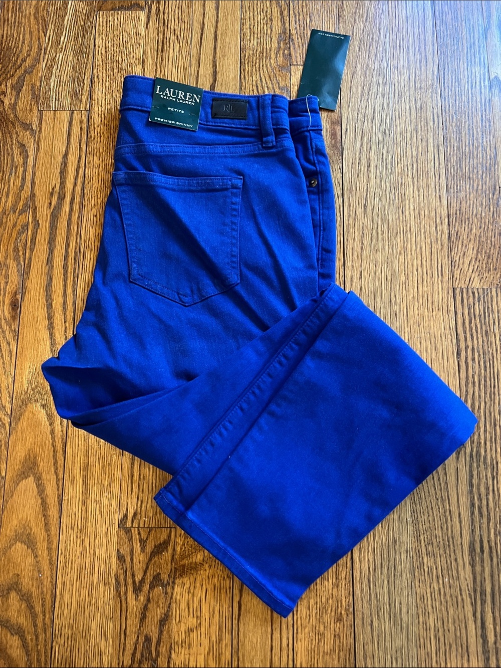 Ralph Lauren Womens Cobalt Blue Skinny Jeans, P10, NWT